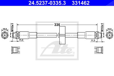 Ate Bremsschlauch [Hersteller-Nr. 24.5237-0335.3] für Audi von ATE