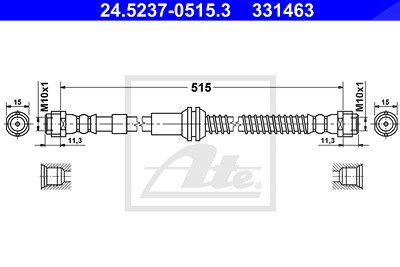 Ate Bremsschlauch [Hersteller-Nr. 24.5237-0515.3] für VW, Audi, Porsche von ATE