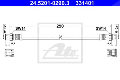 Ate Bremsschlauch [Hersteller-Nr. 24.5201-0290.3] für BMW von ATE