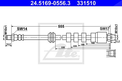 Ate Bremsschlauch [Hersteller-Nr. 24.5169-0556.3] für BMW von ATE