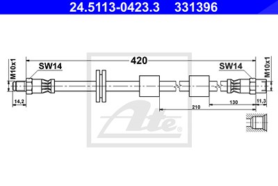 Ate Bremsschlauch [Hersteller-Nr. 24.5113-0423.3] für BMW von ATE