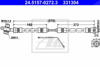 Ate Bremsschlauch [Hersteller-Nr. 24.5157-0272.3] für BMW von ATE