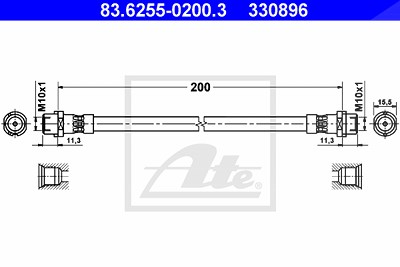 Ate Bremsschlauch [Hersteller-Nr. 83.6255-0200.3] für BMW von ATE