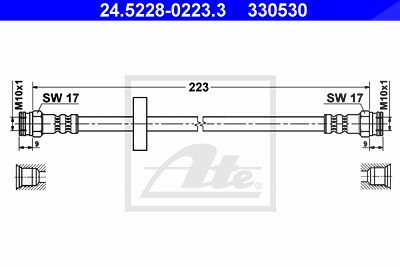 Ate Bremsschlauch [Hersteller-Nr. 24.5228-0223.3] für Fiat von ATE