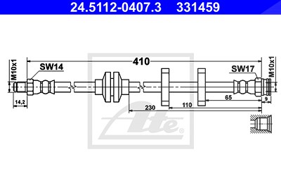 Ate Bremsschlauch [Hersteller-Nr. 24.5112-0407.3] für Fiat, Lancia von ATE