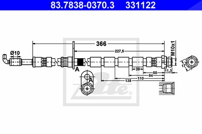 Ate Bremsschlauch [Hersteller-Nr. 83.7838-0370.3] für Ford von ATE