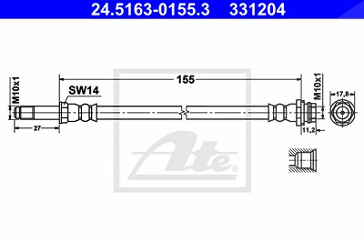 Ate Bremsschlauch [Hersteller-Nr. 24.5163-0155.3] für Ford von ATE