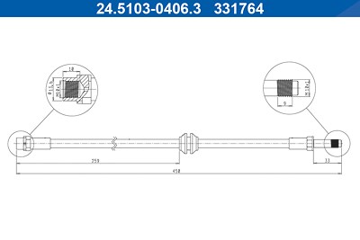 Ate Bremsschlauch [Hersteller-Nr. 24.5103-0406.3] für BMW von ATE