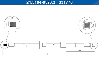 Ate Bremsschlauch [Hersteller-Nr. 24.5104-0520.3] für BMW von ATE