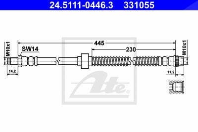 Ate Bremsschlauch [Hersteller-Nr. 24.5111-0446.3] für Citroën, Peugeot von ATE