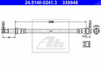 Ate Bremsschlauch [Hersteller-Nr. 24.5140-0241.3] für VW von ATE
