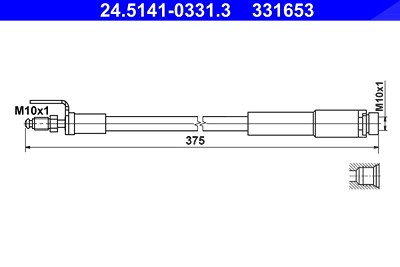 Ate Bremsschlauch [Hersteller-Nr. 24.5141-0331.3] für Ford von ATE