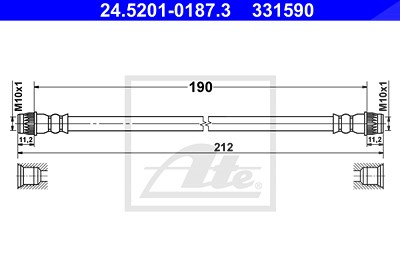 Ate Bremsschlauch [Hersteller-Nr. 24.5201-0187.3] für Renault von ATE