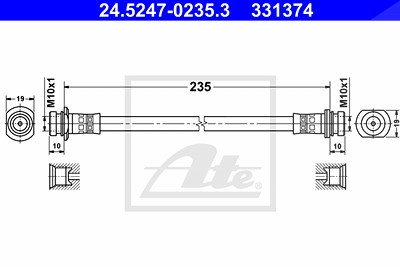 Ate Bremsschlauch [Hersteller-Nr. 24.5247-0235.3] für Suzuki von ATE