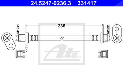 Ate Bremsschlauch [Hersteller-Nr. 24.5247-0236.3] für Mitsubishi von ATE