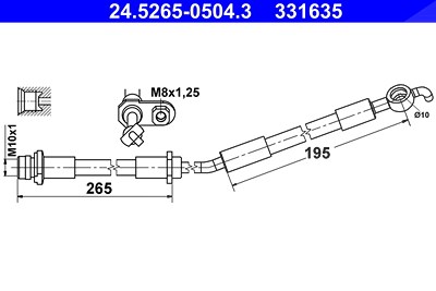 Ate Bremsschlauch [Hersteller-Nr. 24.5265-0504.3] für Toyota von ATE