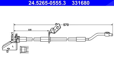 Ate Bremsschlauch [Hersteller-Nr. 24.5265-0555.3] für Hyundai, Kia von ATE