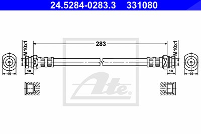 Ate Bremsschlauch [Hersteller-Nr. 24.5284-0283.3] für Subaru, Suzuki von ATE