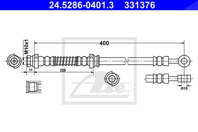 Ate Bremsschlauch [Hersteller-Nr. 24.5286-0401.3] für Hyundai von ATE