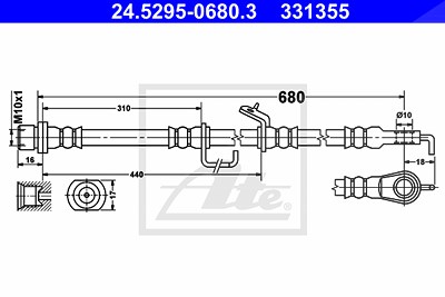 Ate Bremsschlauch [Hersteller-Nr. 24.5295-0680.3] für Toyota von ATE