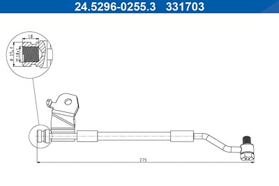 Ate Bremsschlauch [Hersteller-Nr. 24.5296-0255.3] für Hyundai von ATE