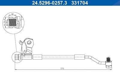 Ate Bremsschlauch [Hersteller-Nr. 24.5296-0257.3] für Hyundai von ATE