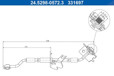 Ate Bremsschlauch [Hersteller-Nr. 24.5298-0572.3] für Hyundai, Kia von ATE