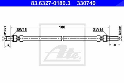 Ate Bremsschlauch [Hersteller-Nr. 83.6327-0180.3] für Ford von ATE