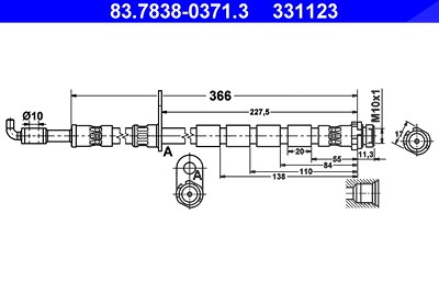 Ate Bremsschlauch [Hersteller-Nr. 83.7838-0371.3] für Ford von ATE