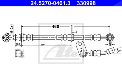 Ate Bremsschlauch [Hersteller-Nr. 24.5270-0461.3] für Honda von ATE