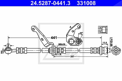 Ate Bremsschlauch [Hersteller-Nr. 24.5287-0441.3] für Honda von ATE