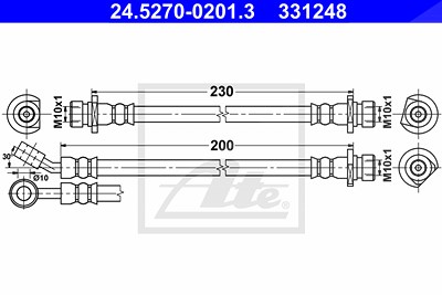 Ate Bremsschlauch [Hersteller-Nr. 24.5270-0201.3] für Honda von ATE