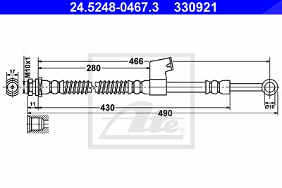Ate Bremsschlauch [Hersteller-Nr. 24.5248-0467.3] für Hyundai von ATE