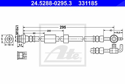 Ate Bremsschlauch [Hersteller-Nr. 24.5288-0295.3] für Mazda von ATE