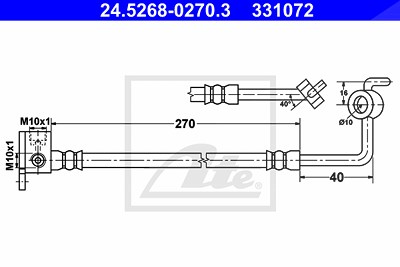 Ate Bremsschlauch [Hersteller-Nr. 24.5268-0270.3] für Mazda von ATE