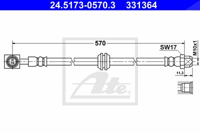 Ate Bremsschlauch [Hersteller-Nr. 24.5173-0570.3] für Mini von ATE