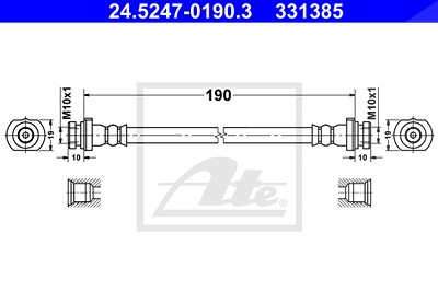 Ate Bremsschlauch [Hersteller-Nr. 24.5247-0190.3] für Nissan von ATE