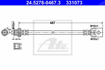 Ate Bremsschlauch [Hersteller-Nr. 24.5278-0467.3] für Nissan von ATE