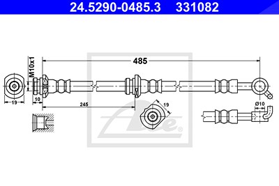 Ate Bremsschlauch [Hersteller-Nr. 24.5290-0485.3] für Nissan von ATE