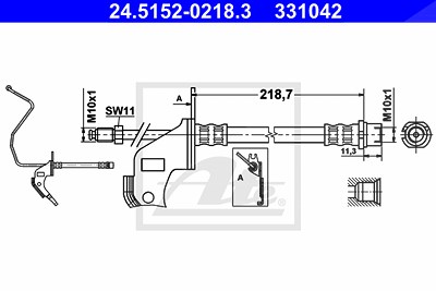 Ate Bremsschlauch [Hersteller-Nr. 24.5152-0218.3] für Opel von ATE
