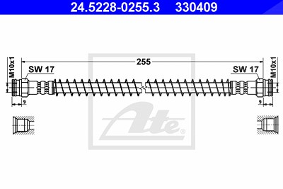 Ate Bremsschlauch [Hersteller-Nr. 24.5228-0255.3] für Peugeot von ATE