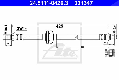 Ate Bremsschlauch [Hersteller-Nr. 24.5111-0426.3] für Renault von ATE