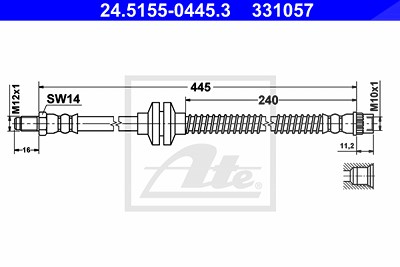 Ate Bremsschlauch [Hersteller-Nr. 24.5155-0445.3] für Renault von ATE