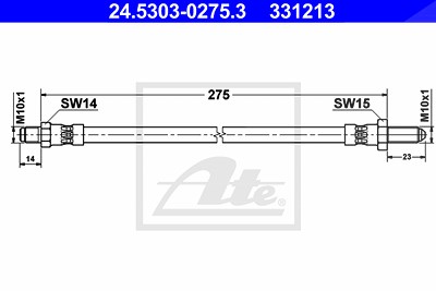 Ate Bremsschlauch [Hersteller-Nr. 24.5303-0275.3] für Saab von ATE