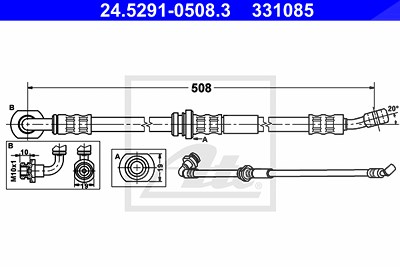 Ate Bremsschlauch [Hersteller-Nr. 24.5291-0508.3] für Suzuki von ATE