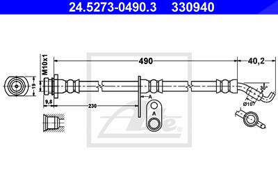 Ate Bremsschlauch [Hersteller-Nr. 24.5273-0490.3] für Suzuki von ATE