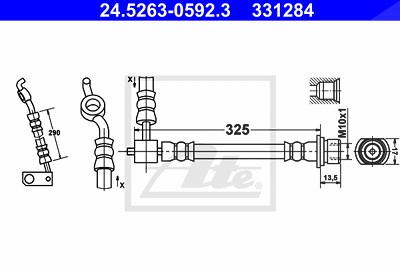 Ate Bremsschlauch [Hersteller-Nr. 24.5263-0592.3] für Toyota von ATE