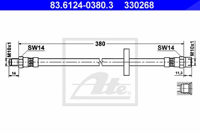 Ate Bremsschlauch [Hersteller-Nr. 83.6124-0380.3] für Volvo von ATE