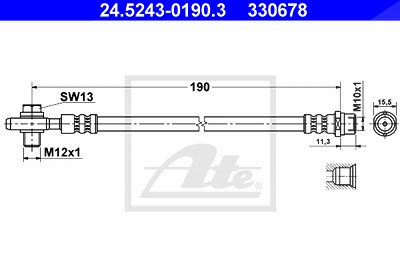 Ate Bremsschlauch [Hersteller-Nr. 24.5243-0190.3] für VW von ATE