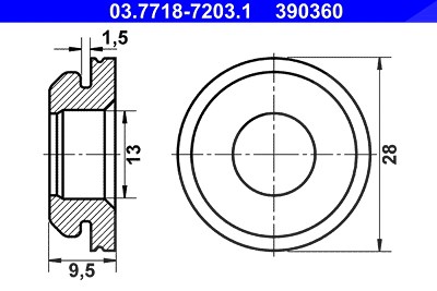 Ate Dichtung, Unterdruck-Anschlussstutzen BKV [Hersteller-Nr. 03.7718-7203.1] von ATE